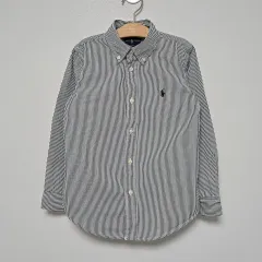 キッズ 6T ： 120 程度 POLO RALPH LAUREN(ポロラルフローレン) シャツ no 1 ストライプ 緑色
