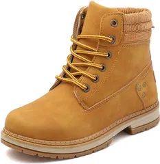 レディース ブーツ 秋と冬 ハイトップ レザー ワークブーツ プラスサイズ レディース 革靴 イングランド風 ハイトップ 厚底 ノンスリップ fuwang03