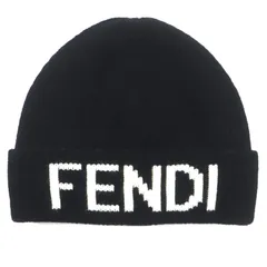 新品未使用タグ付 FENDI フェンディ カシミヤ混 手袋 ニット帽 ズッカ柄