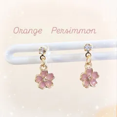 春爛漫＊桜モチーフの揺れるハンドメイドイヤリング/ノンホールピアス