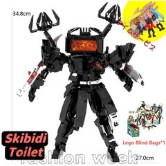 【Skibidi toilet lego:Blackened Parasitic Titan TV Man！】 黒化寄生タイタン・TVマン ブロック レゴ互換 Roblox game グッズ 知育玩具 