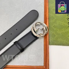 【今日特価】Gucci 2024 年式 3.8cm 幅 輸入生地 & 本革ベルト