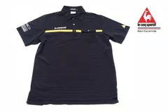 【中古】ルコックスポルティフゴルフ｜LE COQ SPORTIF GOLF｜ボーダー柄半袖ポロシャツ｜QG1021CP｜メンズゴルフウェア｜L