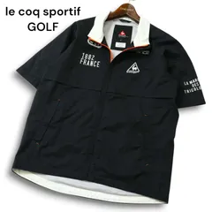le coq sportif GOLF ルコック スポルティフ ゴルフ ロゴ★ 半袖 ウィンドブレーカー ブルゾン ジャケット Sz.M メンズ 黒