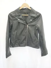 ◇ ⊇ GORGE ゴージ フェイクレザー 長袖 ライダースジャケット サイズL ブラック系 レディース E  【1508060009586】