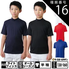 【新品未使用】種類16:(2900)ネイビー/160 野球 アンダーシャツ ジュニア 半袖 ハイネック ゆったり ZETT ゼット 軽量 吸汗速乾 ストレッチ BO1920J
