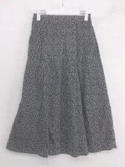 ◇ chocol raffine robe ショコラ フィネ ローブ 総柄 ロング フレア スカート サイズF ブラック ホワイト レディース P  【中古】 【1209220005249】のサムネイル