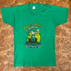 USA製 ’80s SCREEN STARS プリントTシャツ S グリーン半袖 80年代 スクリーンスターズ US古着 ヴィンテージ ビンテージ VINTAGE ユーズド USED 古着 MADE IN USA