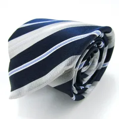 タカキュー ブランド ネクタイ ストライプ柄 シルク PO  メンズ ネイビー TAKA Q 【中古】