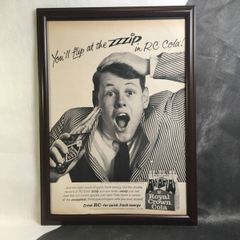 『ロイヤルクラウン コーラ』ビンテージ広告　1960年代　当時物　Ｂ4フレーム付