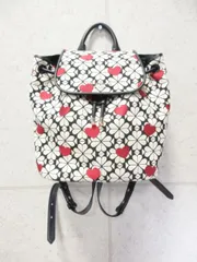 【美品】【激レア】ケイトスペードニューヨーク kate spade NEW YORK リュック K4375 ジャガード ハート フラップ バックパック ベージュ