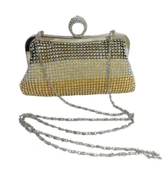 美品 ラインストーン パーティーバッグ がま口  結婚式 二次会 2WAY