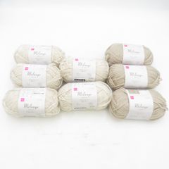 DAISO ダイソー 毛糸 メランジ 8玉セット ライトベージュ アイボリー 1玉60ｇ 約108ｍ 並太 秋冬毛糸 未使用品