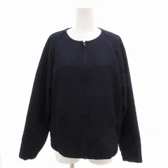 モガ MOGA 美品 ノーブルジャガードラグランブルゾン ノーカラージャケット 2 紺 ネイビー B0241EFJ120 /FFのサムネイル