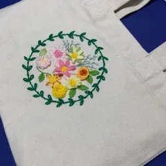 刺繍トート　ハンドメイドバック