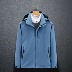 ☆ ライトブルー ☆ Lサイズ ☆ ジャケット フード付き 長袖 メンズ pmyjacket33 ジャケット フード付き 長袖 ウインドブレーカー コート マウンテンパーカー 作業服 登山ウェア 薄手 レディース メンズ はっ水 撥水 無地 防寒 保温 通気性