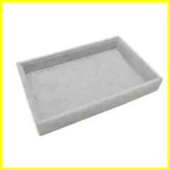 【新着商品】ジュエリー トレー アクセサリー トレイ 時計 メガネ スエード 調 接客 ツール ディスプレイ 店舗 お釣り 浅い 軽い 灰色 グレー (グレー)
