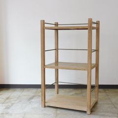 70-80's ラタン シェルフ 棚 ガラス ラック 藤家具 ミッドセンチュリー