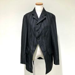 RM-J010 コムデギャルソン コムデギャルソン COMME des GARCONS COMME des GARCONS エステル縮絨 シルバーラメペンシルストライプ ドビージャケット 黒×シルバー XSサイズ 2024年S/S