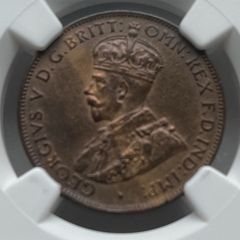 1932年　オーストラリア　ハーフペニー　銅貨
