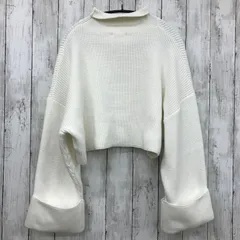 【 rienda 】リエンダ ターンアップスリーブクロップドニット フリーサイズ