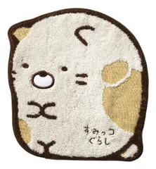 新品 丸眞 ミニタオル すみっコぐらし ねこ ハンドタオル ハンカチ キャラクター 綿100% 吸水 プレゼント ギフト 誕生日 ダイカットねこ 6575005500