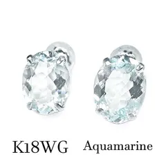 大粒 アクアマリン ピアス k18wg ブルー 透明感 氷 水 宝石 ジュエリー 透け感 クリア 涼し気 18金ホワイトゴールド 3月誕生石 バースデー 大振り キラキラ パステル 水色 冬 ウィンター 夏 サマー 成人 お祝い 淡い シンプル