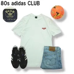 80s ヴィンテージ アディダス クラブ adidas CLUB ワンポイントロゴ Tシャツ クルーネック カットソー シングルステッチ L ホワイト ストリート スポーツ メンズ