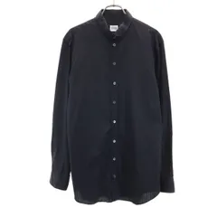 ARMANI COLLEZIONI アルマーニコレッツォーニ ストライプ柄 長袖 シャツ M ブラック メンズ 古着