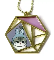 【中古】キーホルダー うさにゃん(六角形) アクセサリーチャーム 「一番くじ mofusand ～月のうさにゃんのほしあつめ～」 E賞