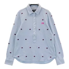 サイズ：0 PEARLY GATES パーリーゲイツ  長袖ポロシャツ 総柄 ブルー系 [240101283529]# ゴルフウェア レディース ストスト