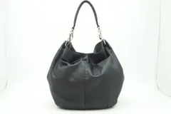 ロエベ セミ ショルダー ホーボー ハンドバッグ シルバー金具 ナッパレザー 黒 ブラック LOEWE 2964h