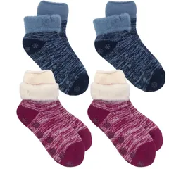 【新品】 [Sondity] 4足組」冬 レディースソックス 裏起毛 極厚 ルーム靴下 暖かい 滑り止め付き モコモコ 可愛い 発熱 冷え取り 防寒 保温力 消臭抗菌22-25CM 0