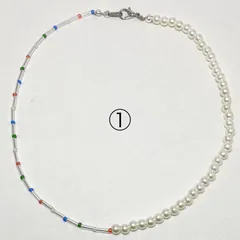 No.11 Beads×Pearl asymmetry necklace