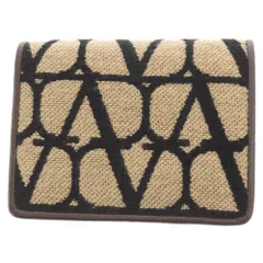 VALENTINO (ヴァレンチノ) 23SS SMALL TOILE ICONOGRAPHE WALLET mini スモール トワル イコノグラフ スモール ウォレット 二つ折り財布 ブラウン/ブラックのサムネイル