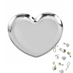 Sunny Glow アクセサリートレイ ハート型 ジュエリートレイ スイーツトレー ハート 小物入れ メタリック ステンレス ミニ 小さめ おしゃれ 