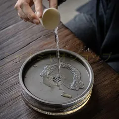 Ｐ１４８　建水　『上野良樹造』『硝子建水』『茶こぼし』　共箱　茶道具　ガラス工芸 P148 建水 『上野良樹造』『硝子建水』『茶こぼし』 共箱