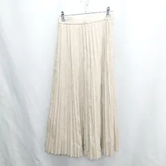 ◇ Θ AZUL BY MOUSSY フェイクレザー ロング丈 プリーツ スカート サイズS ベージュ レディース E  【1411280004470】