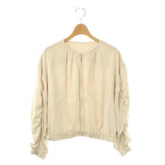 【中古】アナイ ANAYI 25SS アセテート ギャザーブルゾン ジャケット 38 ライトグレージュ レディース アナイ ANAYI 25SS アセテート ギャザーブルゾン ジャケット 38 ライト