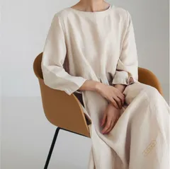 ワンピース 半袖 チュニックワンピース レディース 膝丈 夏 ロング丈 トップス　カジュアル シンプル  無地 longlong03