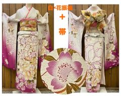 k31☆薄緑縦縞☆豪華絢爛綺麗華麗トールサイズ身丈171cm裄丈70cm正絹単 