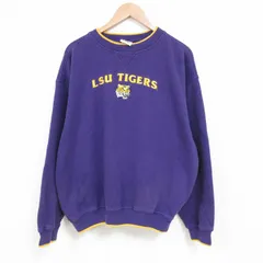 90s USA古着NCAA LSUタイガース ラグランパーカー グレー×紫 XL ba1c489f7bae6f19002b1703c99b63