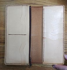 手造り革財布 黄土色