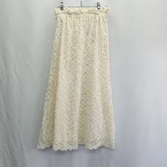 ◇ ⊂ MAJESTIC LEGON マジェスティックレゴン 花柄レース ロング フレア スカート サイズM ベージュ系 レディース E  【1411210014029】