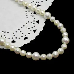 アコヤ真珠 パール デザイン ネックレス 本真珠 約5.5～7.8mm 45cm 白 一連 カジュアル 普段使い パーティー ジュエリー【新品】