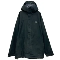 UNDER ARMOUR ナイロン ジャケット アンダーアーマー XL ブラック ベンチコート フルジップ 古着卸 アメリカ仕入 a609-7276