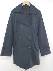 ◇ ◎ QUEENS COURT クイーンズコート ウエストリボン付き 長袖 コート サイズ2 ネイビー系 レディース P  【中古】 【1212150003766】