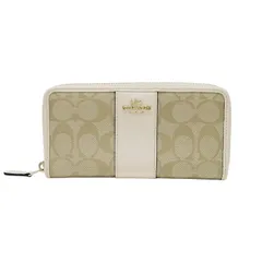 コーチ COACH アコーディオン ジップアラウンド ウォレット PVC / レザー F54630 ラウンドファスナー ロングウォレット 正規品 中古 mbn04011