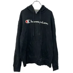 Champion プリントスウェットパンツ パーカー L ブラック チャンピオン プルオーバー ビックプリント アームロゴ 刺繍ロゴ 秋物 a710-6271