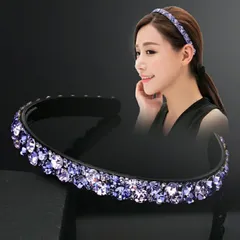 カチューシャ カチューシャ カチューシャ 可愛い ヘアアクセサリー デイリー 前髪 ヘア 髪留め ヘッドアクセ 髪飾り ラインストーン 結婚式 べっラインストーン キラキラと輝 発表会 シンプル 入学式 PEACH (Purple) EZ